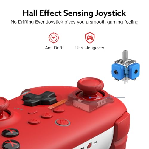 8Bitdo Ultimate Bluetooth y Controlador 2.4g con Base de Carga 22 Horas de Juego, Controlador de Interruptor Inalámbrico Controlador de Juegos Cable USB Gamepad para Switch y Windows (Rojo)