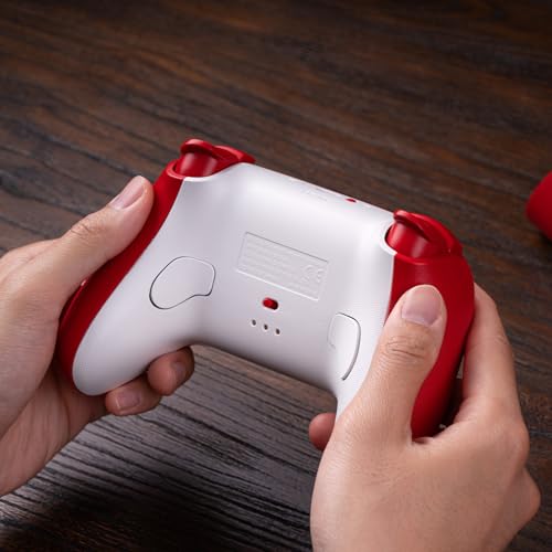 8Bitdo Ultimate Bluetooth y Controlador 2.4g con Base de Carga 22 Horas de Juego, Controlador de Interruptor Inalámbrico Controlador de Juegos Cable USB Gamepad para Switch y Windows (Rojo)