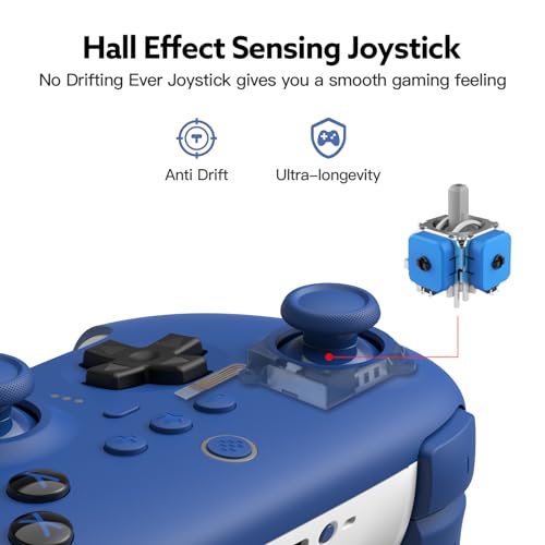 8Bitdo Ultimate Bluetooth y Controlador 2.4g con Base de Carga 22 Horas de Juego, Controlador de Interruptor Inalámbrico Controlador de Juegos Cable USB Gamepad para Switch y Windows (Azul)