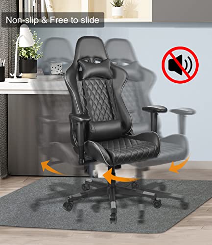 90 x 120 cm Protector Suelo Silla Ruedas, Antideslizante, Gaming, Oficina, tapete de protección de Madera/baldosas, gris oscuro