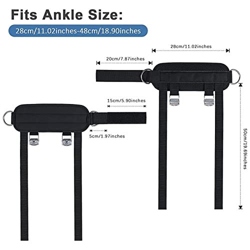 A/- Correa de tobillo con cable, mancuernas para tobillo, ajustable, para levantamiento de pesas, gimnasia, con cierre rápido para extensiones, color negro