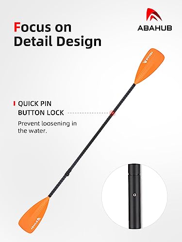 Abahub 2 en 1 Kayak Remo Paddle Surf Aluminio Pala Sup Kayak Paddle Ajustable 173-213cm PU Aleación de Aluminio Eje Recubierto, Hoja de Nylon de plástico Negro Azul Verde Naranja