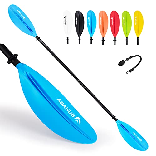 Abahub 218/230/241 cm Remo Kayak Pala Doble de Aluminio con línea de Remo para Kayak Bote de remos Canoa Negro/Blanco/Rojo/Azul/Verde/Naranja/Amarillo