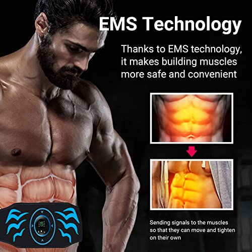 Abdominales Electroestimulacion, Electroestimulador Muscular Abdominales, EMS Estimulación, Cinturón Muscular Abdominal, Estimulación Muscular para Fortalecer y regenerar los músculos Abdominals