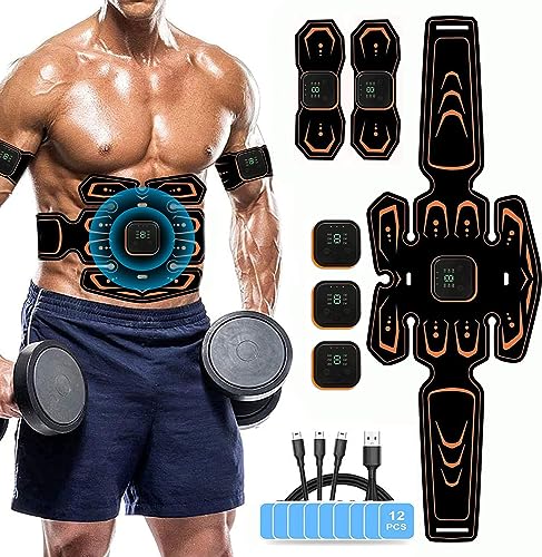 Abdominales Electroestimulacion, Muscular Abdominales, EMS Abdominales Cinturón, Masajeador Eléctrico, Cinturón Muscular Abdominal, Masajeador Eléctrico Cinturón Abdomen/Brazo/Piernas/Glúteos