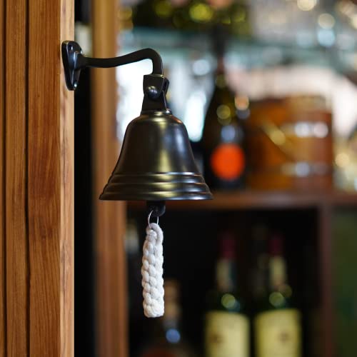 Accesorios para Bar en Casa ACL - Campana de Último Pedido - Campana de Pub - Decoraciones Náuticas - Campana de Pared con Sonido Fuerte, Ideal para Navidad, Recepciones, Pubs - Campana Negra 10,2 cm