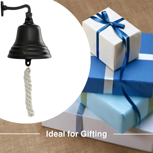 Accesorios para Bar en Casa ACL - Campana de Último Pedido - Campana de Pub - Decoraciones Náuticas - Campana de Pared con Sonido Fuerte, Ideal para Navidad, Recepciones, Pubs - Campana Negra 10,2 cm