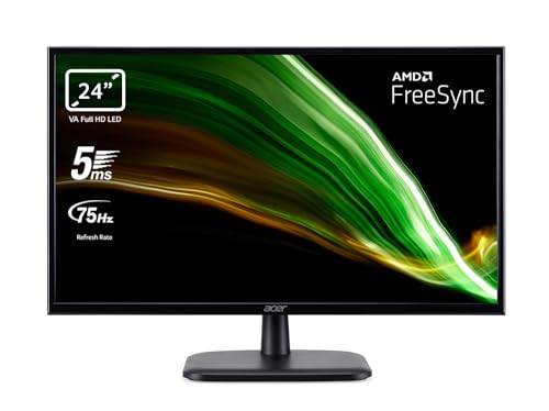 Acer EK240YC - Monitor de 24" Full HD (1920x1080, 16:9, 250 Nits, Tiempo de Respuesta 5 ms G2G, AMD FreeSync, HDMI, VGA) Color Negro