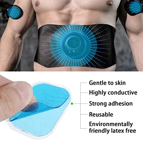 ACHANFLY 60 Piezas EMS Gel Conductor Parches Abdominales Electroestimulador Tens Muscular Compex Hidrogel Hojas de Repuesto Gel Pad para Six Pack Estimuladores Eléctricos Fitness ABS Gluteos Trainer