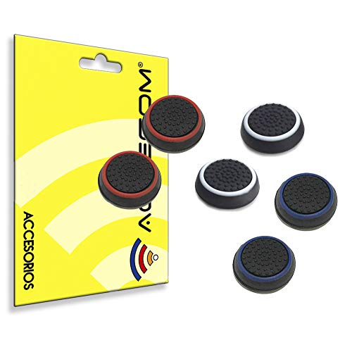 actecom 3 Pares Funda de Goma Compatible con Joystick Mando Sony Playstation Dualshock 4 PS4/Slim/Pro Xbox One Eje L3 R3 Gomas (Tres Colores)