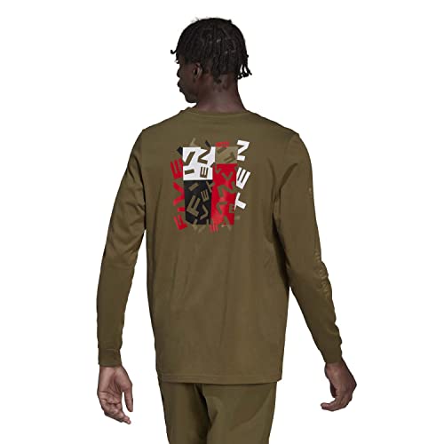 adidas 5.10 GFX L/S Camiseta (Manga Larga), Focus Olive, Small para Hombre