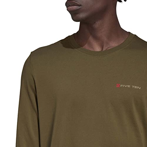 adidas 5.10 GFX L/S Camiseta (Manga Larga), Focus Olive, Small para Hombre