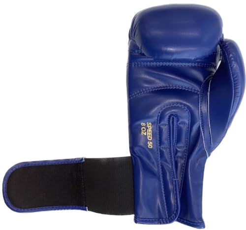 adidas Guantes de Boxeo Speed 50 para Adultos, Guantes de Boxeo de 12 oz, Guantes de Boxeo cómodos y duraderos, Color Azul