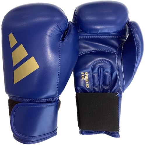 adidas Guantes de Boxeo Speed 50 para Adultos, Guantes de Boxeo de 12 oz, Guantes de Boxeo cómodos y duraderos, Color Azul