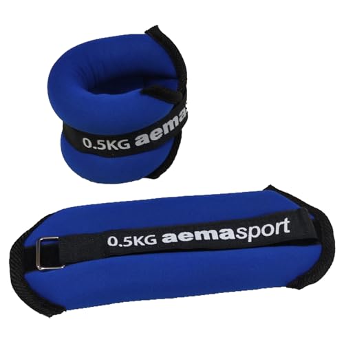 AemaSport Pesas para Tobillos Tobilleras con Peso Lastres Tobillos Pesas Muñecas Pesas Piernas Pesas Tobillo Muñequeras Peso Lastradas (Par de 0.5kg)