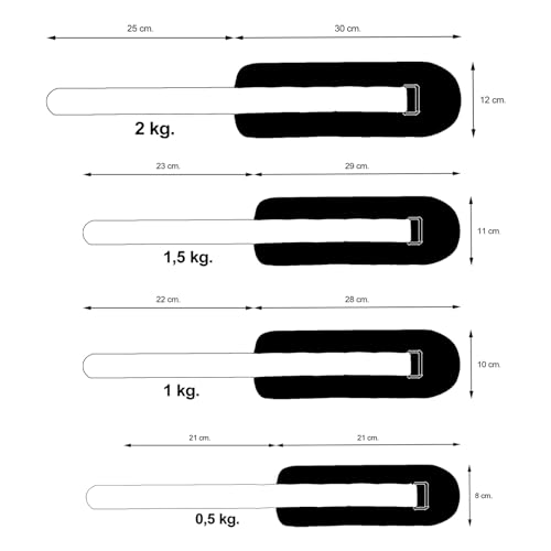 AemaSport Pesas para Tobillos Tobilleras con Peso Lastres Tobillos Pesas Muñecas Pesas Piernas Pesas Tobillo Muñequeras Peso Lastradas (Par de 0.5kg)