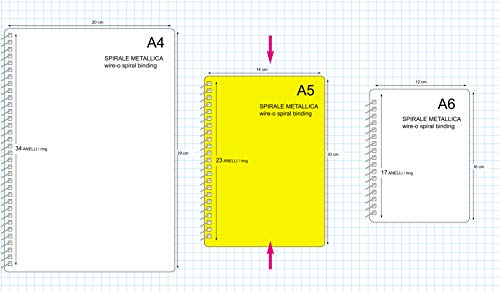 Agenda Dieta Fitness Planner tamaño A5 14,5 x 20,5 cm - 50 hojas (100 días) único diseño con espiral metálica cubierta negra - Español