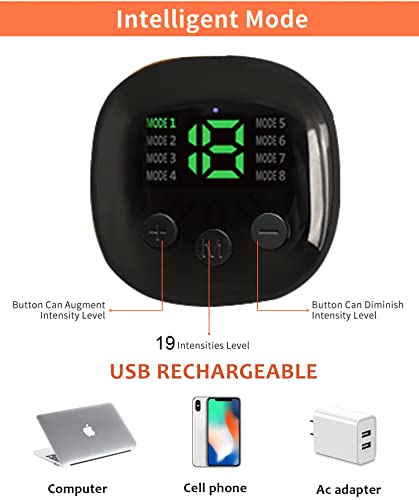 AILEDA Electroestimulador Muscular Abdominales, USB Recargable EMS Estimulador Muscular Abdominales para Abdomen/Cintura/Pierna/Brazo/Glúteos