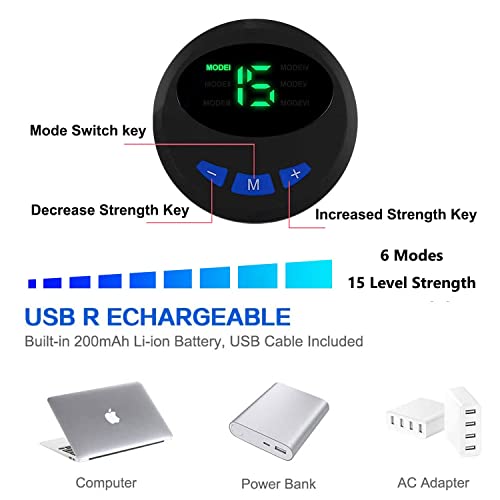 AILEDA EMS Electroestimulador Muscular, Masajeador Eléctrico Cinturón con USB, 6 Modos 15 Niveles Diferentes para, Electroestimulacion Estimulación ABS Trainer para Abdomen/Brazo/Piernas/Cintur