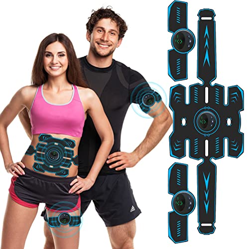 AILEDA EMS Electroestimulador Muscular, Masajeador Eléctrico Cinturón con USB, 6 Modos 15 Niveles Diferentes para, Electroestimulacion Estimulación ABS Trainer para Abdomen/Brazo/Piernas/Cintur