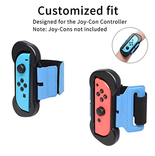 AiMok [2 Piezas] Muñequeras Compatible con Nintendo Switch Just Dance 2021/2020/2019, Dos Tamaños para Adultos y Niños, Bandas de Muñeca Elástica Ajustable para Joy con Controller