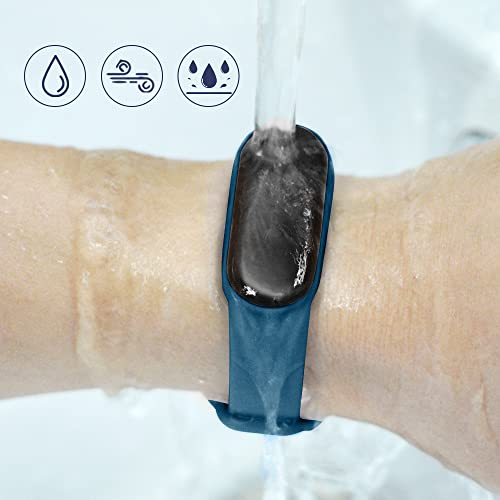 Ainiv Correa Mi Band 6/5, 3 Piezas Compatible con Pulsera Xiaomi Mi Band 5 /Mi Band 6/7, Suave Silicona Correa de Repuesto, Resistente al Sudor (Negro/Gris/Azul Medianoche)