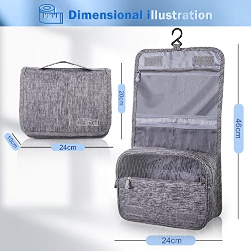 AiQInu Neceser Viaje,Impermeable de Gran Capacidad Neceser Maquillaje,Bolsa de Aseo con Gancho Colgante para Hombre y Mujer Accesorios de Viaje