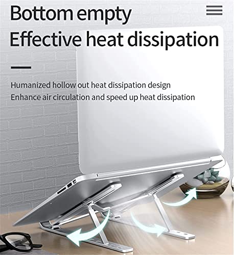 AiTodos® Soporte para Computadora Portatil, Aleación de Aluminio, Antideslizante, Soporte Portátil Plegable, Ventilación y Disipación de Calor, Ajuste de 6 Engranajes.