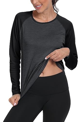 AjezMax Camiseta de Manga Larga para Mujer, Protección Solar UPF 50+ UV Camisa, Top de Gimnasia, Long-Sleeve Shirt, Secado rápido