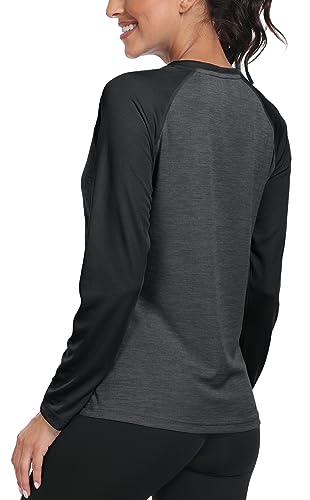 AjezMax Camiseta de Manga Larga para Mujer, Protección Solar UPF 50+ UV Camisa, Top de Gimnasia, Long-Sleeve Shirt, Secado rápido