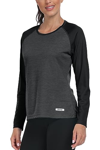 AjezMax Camiseta de Manga Larga para Mujer, Protección Solar UPF 50+ UV Camisa, Top de Gimnasia, Long-Sleeve Shirt, Secado rápido