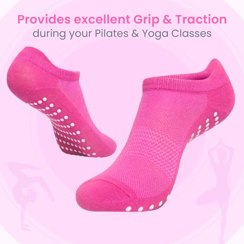 All Things Accessory ATA calcetines antideslizantes mujer, Para Yoga Pilates Artes Marciales Fitness Danza, Calcetín tobillero deportivo EU 37-42 (Azul/Rosa/Púrpura)