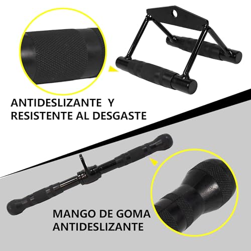 ALLINLIFE Juego de Cuerda para Tríceps,Poleas Gimnasio,Accesorios para Máquina de Pesas Agarres Poleas Gym para Entrenamiento de Pesas,4 Mosquetones,Accesorios Máquina Cable Gimnasio en Casa(Set of 8)