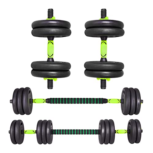 ALLINLIFE Mancuernas Ajustables, 10-15KG Pesas y Mancuernas con Barra Conexion y Agarre Antideslizante, Doble Roscas para Seguridad, Juego de Mancuernas, Pesas Ajustables para Fitness Gimnasio en Casa