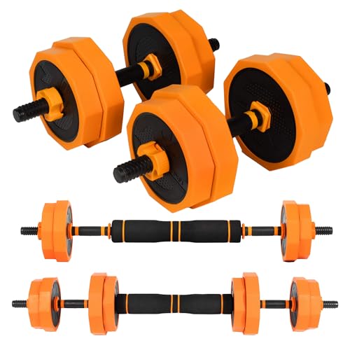 ALLINLIFE Mancuernas Ajustables,Pesas y Mancuernas 15KG,Juego de Mancuernas 2 en 1 con Barras ConexióN,Kit de Levantamiento de Pesas para Gimnasio en Casa