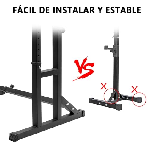 ALLINLIFE Soporte Sentadillas,Rack Musculación Ajustable,Soporte Barra Pesas Multifuncional,Estante de Barra con Pesas Soporte de Levantamiento,Rejilla para Sentadillas para Gimnasio Casa Máx 250KG