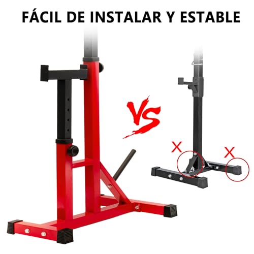 ALLINLIFE Soporte Sentadillas,Rack Musculación Ajustable,Soporte Barra Pesas Multifuncional,Estante de Sentadillas con Soporte para Pesas,Soporte Estante Barra Levantamiento Pesas Gimnasio MAX 250KG