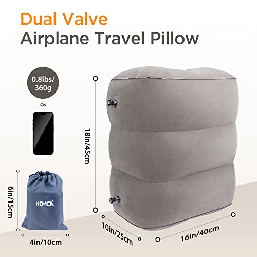 Almohada de Descanso para Las Piernas, HOMCA Almohada Inflable para Aviones, Almohada de Viaje Inflable, Automóviles, Trenes, Oficinas, Niños para Dormir en Vuelos