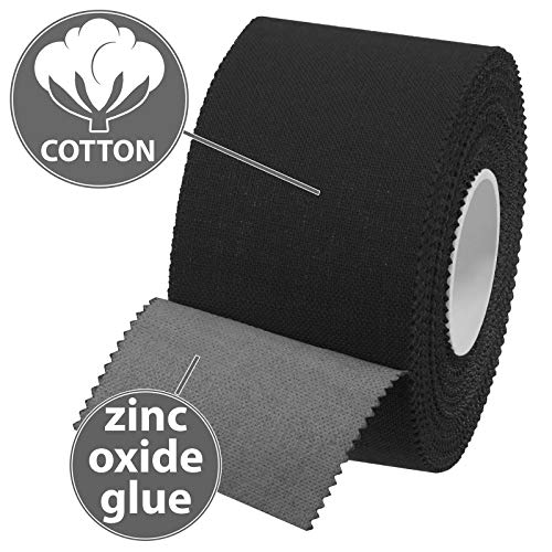 ALPIDEX 6 x Cinta Adhesiva Deportiva 3,8 cm x 10 m Sport Tape 100% Algodón Inelástica Balonmano Fútbol Voleibol Escalada, Color:Negro