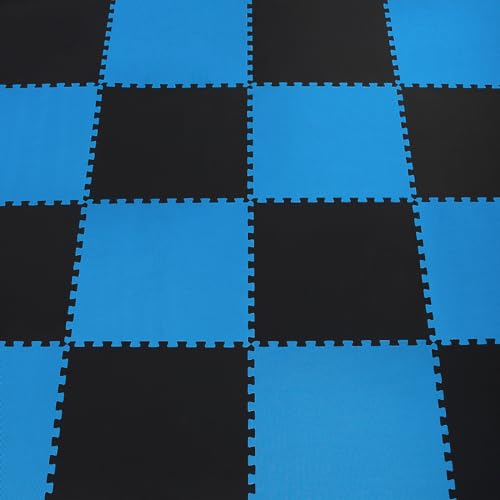 ALPIDEX 8 Piezas Suelo Gimnasio 60x60x1 cm Esterilla Puzzle 2,88 m² EVA Antideslizantes Estera Protección Tapete Fitness Casa Gym Goma Espuma Losas Caucho Alfombrilla Expandible, Color:Blue