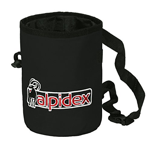 ALPIDEX Bolsa Magnesio Escalada Incluyendo 3 x Bolas Tiza 35 g, Color: Black Rock