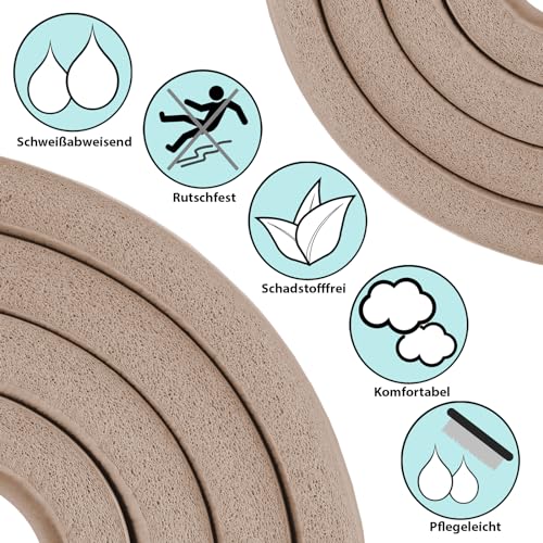 ALPIDEX Esterilla Yoga Gruesa 1,5 cm Colchoneta Antideslizante Tapete Gymnasia Pilates 3 Anchos Fitness Mat Alfombra Deporte Fitness Ejercicios Mat Gimnasio Casa, Cream, 190 x 100 x 1.5 cm