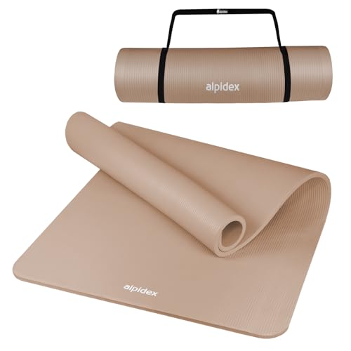 ALPIDEX Esterilla Yoga Gruesa 1,5 cm Colchoneta Antideslizante Tapete Gymnasia Pilates 3 Anchos Fitness Mat Alfombra Deporte Fitness Ejercicios Mat Gimnasio Casa, Cream, 190 x 100 x 1.5 cm