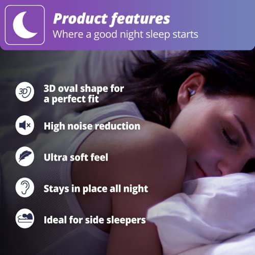 Alpine SleepDeep - Tapones de Revolucionario gel 3D para una máxima comodidad y amortiguación - Suave para dormir de lado reducir el ruido de ronquidos - 2 pares reutilizables