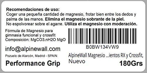 AlpineWall reach the top Magnesio Crossfit Performance Grip. Fórmula de Alto Rendimiento y Gimnasio.