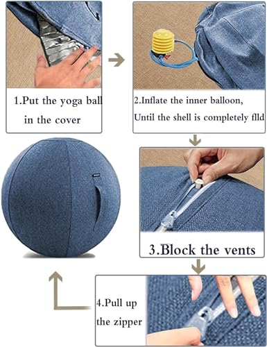 ALSUP Funda para Pelota De Ejercicio De Gimnasio Funda para Pelota De Yoga 55/65/75 Cm Funda para Silla con Pelota Sentada para Oficina, para Adultos Fitness Pilates Funda para Silla con,005,55cm