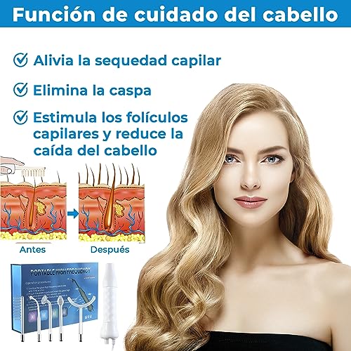 Alta Frecuencia Facial - Máquina Profesional - Elimina Arrugas, Acné y Alopecia - 5 Electrodos - Microdermoabrasión - Luz LED - Microsonic Device - Estimulación - Belleza - High Frequency Wand