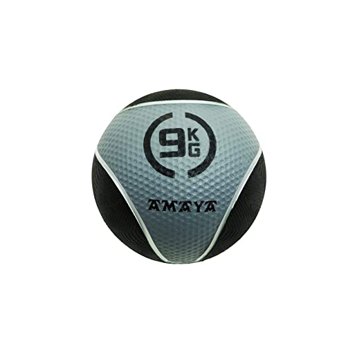 AMAYA SPORT Balón Medicinal Caucho High Grip, Slam Ball de Caucho Antideslizante, Wall Ball de Agarre Cómodo y Bote moderado para Entrenamiento Fitness (9)