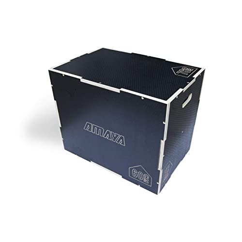 AMAYA SPORT Cajón Salto Plyo Madera Antideslizante - 40 x 50 x 60 cm, Cross Training Box para Entrenamiento Muscular del Tren Inferior, Base Antideslizante para Máxima Estabilidad