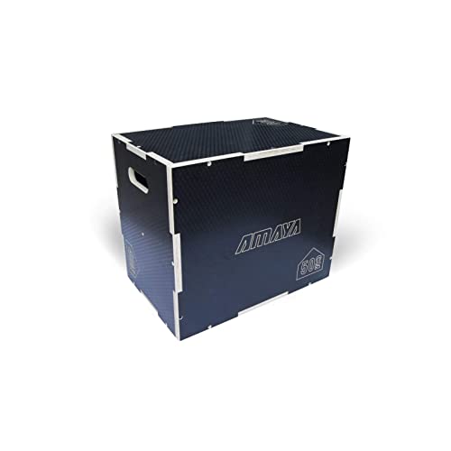 AMAYA SPORT Cajón Salto Plyo Madera Antideslizante - 51 x 61 x 76 cm, Cross Training Box para Entrenamiento Muscular del Tren Inferior, Base Antideslizante para Máxima Estabilidad